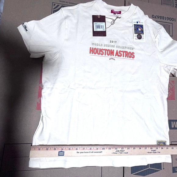 Rare Mitchell Ness Houston Astros 2017 World Series Champs T Shirt Women Sm NWT - Picture 7 of 12